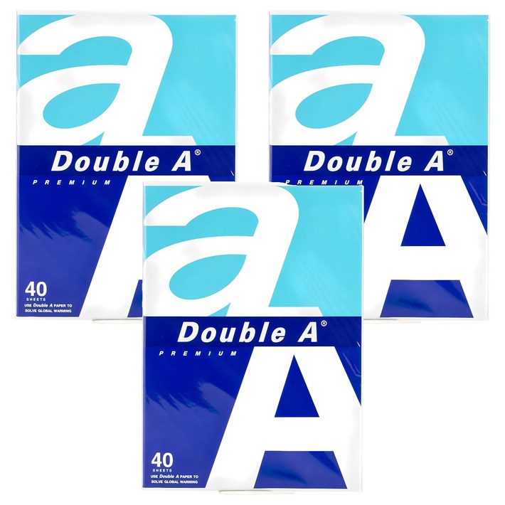 더블에이 복사용지 80gsm 40매, A4, 120매