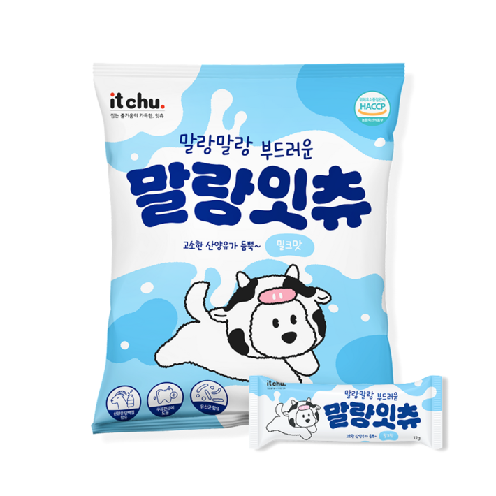잇츄 강아지 말랑잇츄 부드러운 덴탈껌, 밀크맛, 540g, 1개