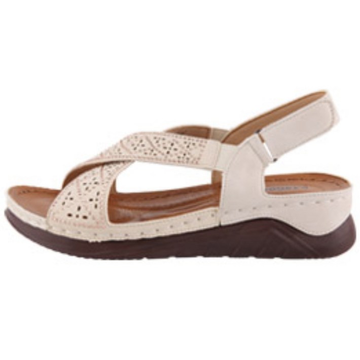 단골언니 여성용 레미떼 레이저 펀칭 보석장식 X스트랩 샌들