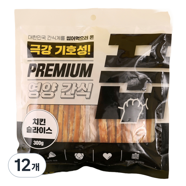 풉 강아지 치킨 슬라이스, 300g, 12개, 치킨맛