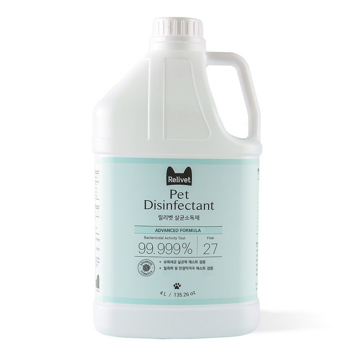 Relivet 반려동물 살균소독제, 4L, 1개 Relivet 반려동물 살균소독제, 4L, 1개