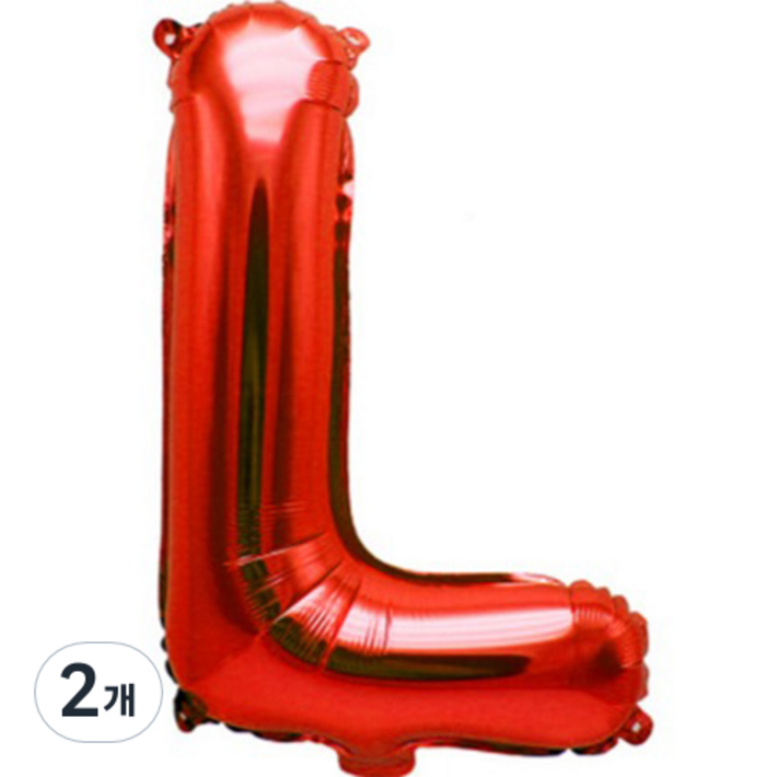 팡파티 레터링 알파벳 풍선 L 40cm, 레드, 2개
