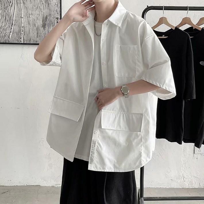 인피어스 남성용 멀티 포켓 반팔 셔츠 I26351