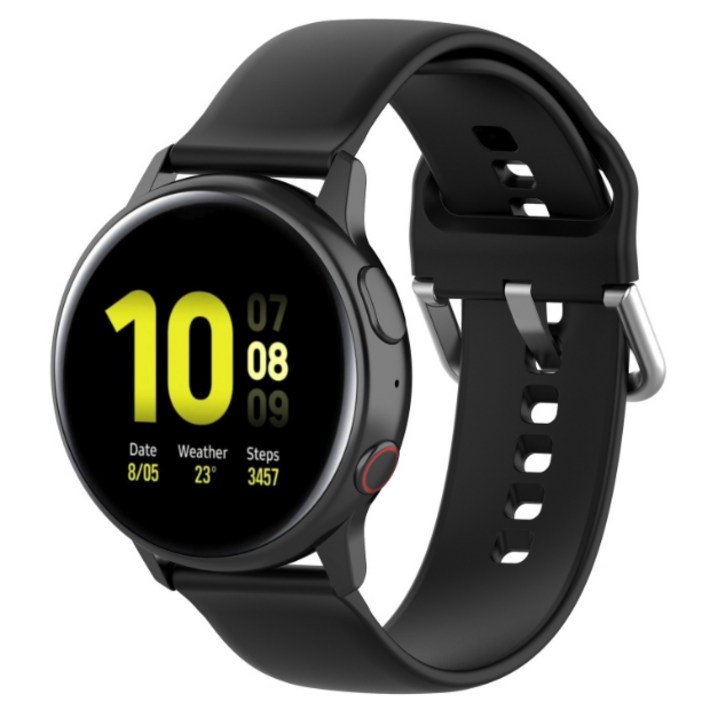 메오르 갤럭시워치 호환 실리콘 스포츠 버클 스트랩, 블랙, 1개