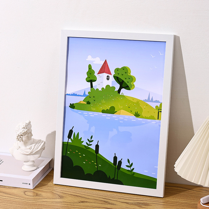 쿠미핸즈 심플 우드 상장 프레임 액자