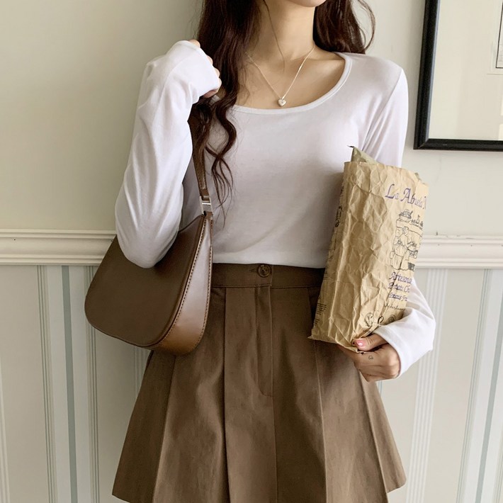 린다샵 여성용 린다샵 라비노 베이직 유넥 데일리 긴팔 티셔츠 cpt11603k31