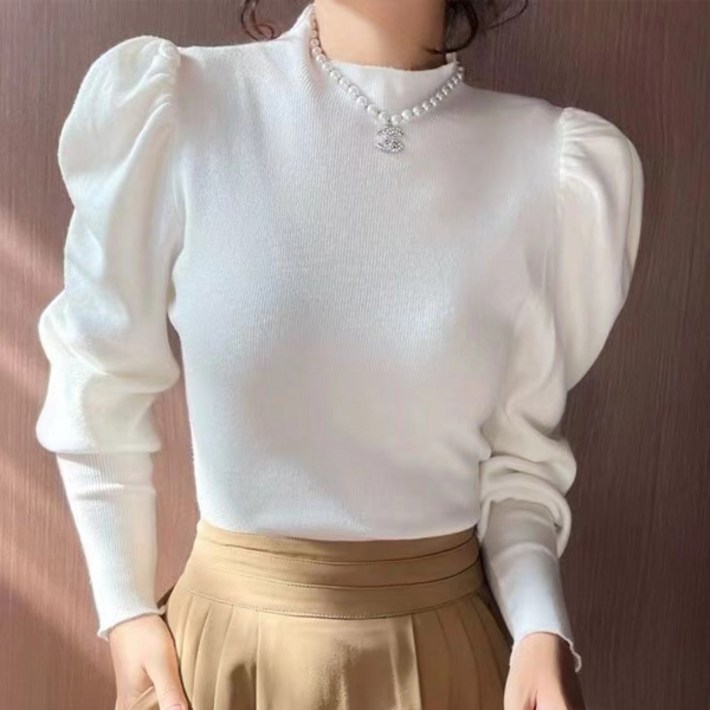 포플러앤씨 여성용 가벤 퍼프 니트 P25FKN070417