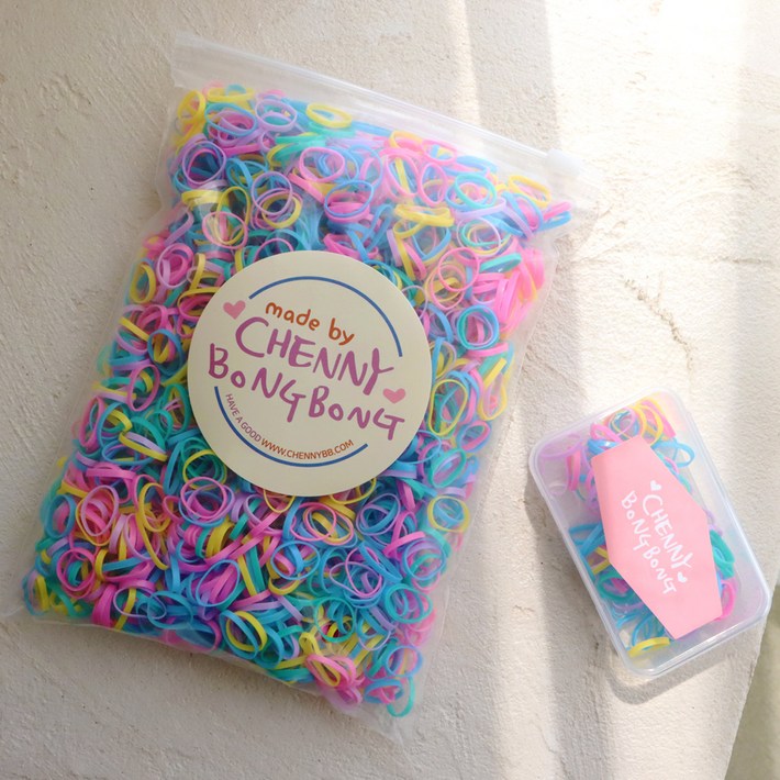 채니봉봉 여아용 대용량 고무줄 100g 휴대용 케이스