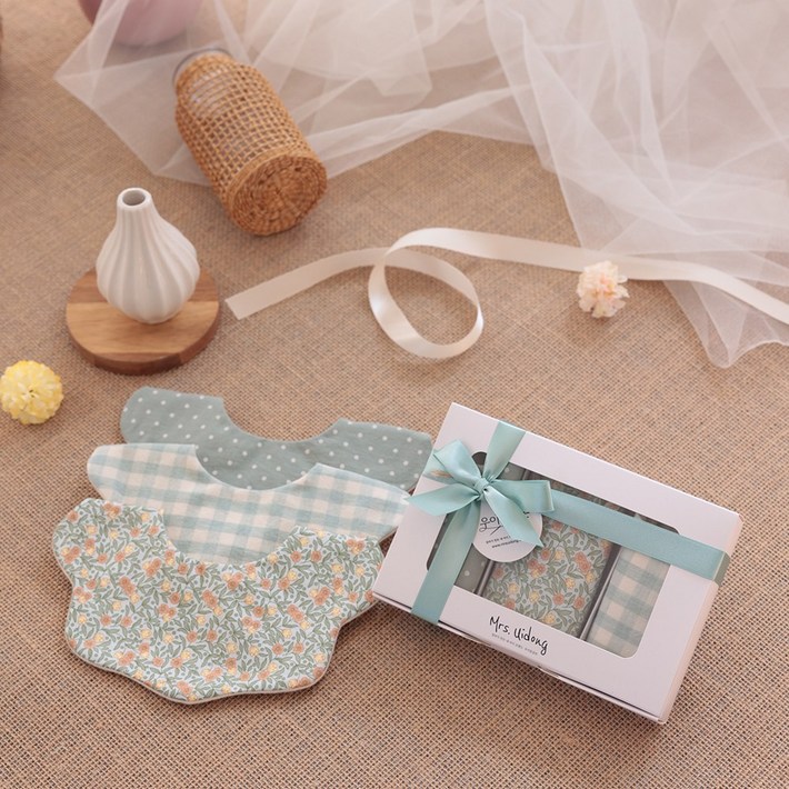 우이동금손 턱받이 베이비 민트 세트