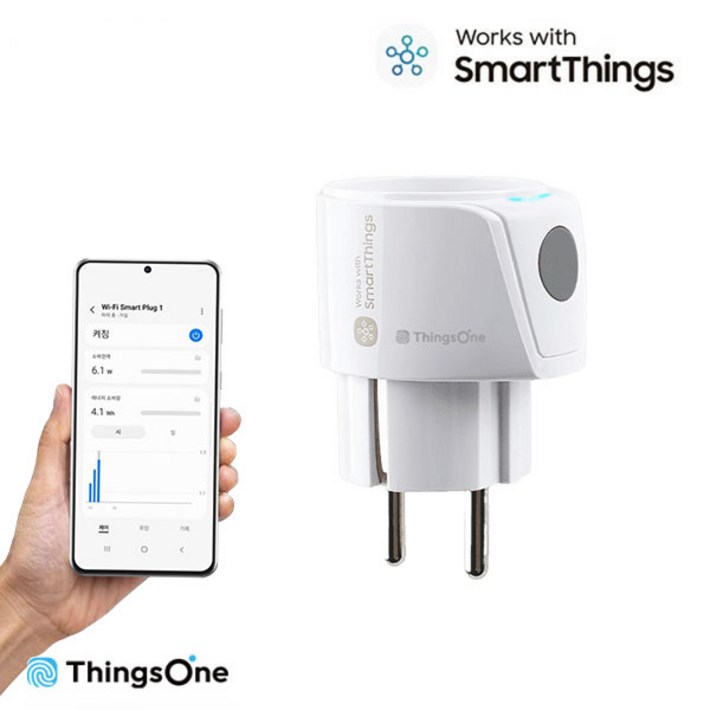 SmartThings 스마트싱스 컴팩트 스마트 플러그 WiFi 원격제어 콘센트 전력측정, 1개, 41mm SmartThings 스마트싱스 컴팩트 스마트 플러그 WiFi 원격제어 콘센트 전력측정, 1개, 41mm