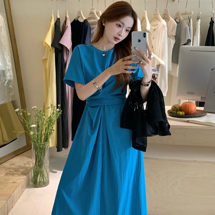 유니크코코 휴양지 여름휴가 반팔 롱 원피스 루즈핏 5725