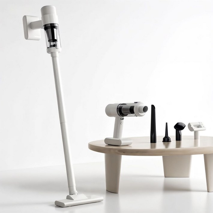 피크라 무선 청소기 흡입 불기 2in1 일체형 강력 흡진 청소기 가정용 차량용, 화이트