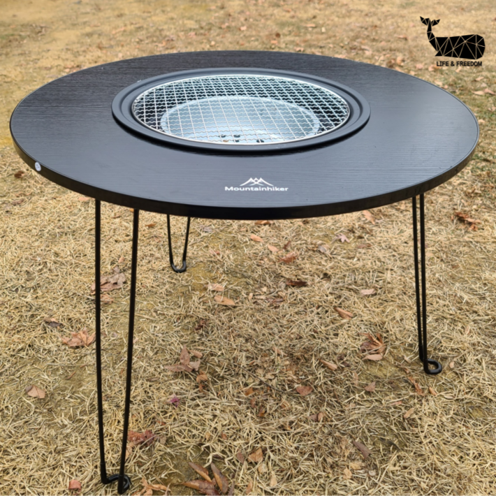마운틴하이커 캠핑 바베큐 테이블 접이식 화로 화로대 난로 테이블 원형  수납가방