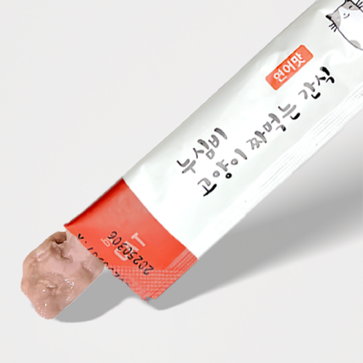 누심비 고양이 간식 15g 대용량 길고양이 100개 대용량, 연어맛, 15g, 100개