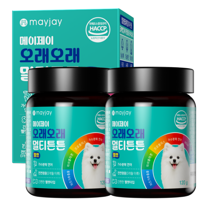 강아지 영양제 종합 멀티 애견 노견 오래오래 멀티튼튼 메이제이 120g