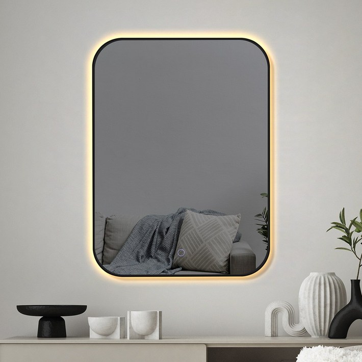 루비드 아크 슬림 LED 간접 조명거울 라운드사각형