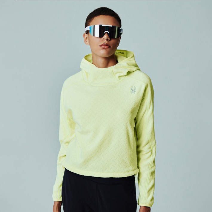 스파이더 본사 직영 여성 러닝 플리스 후드 티셔츠 SPIWCNHD281WLIM