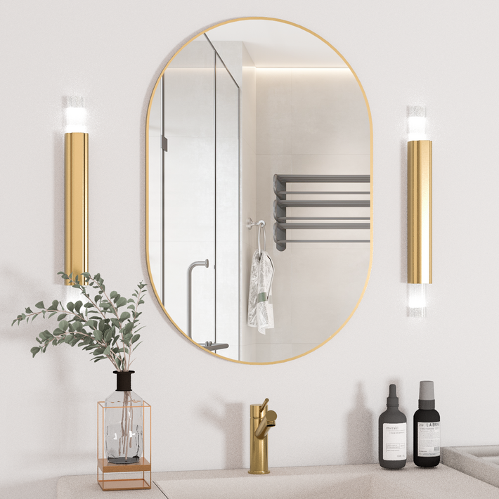 Brendayia 타원형 거울 500x750mm 벽걸이 거울 욕실 거울 현관 침실 거실