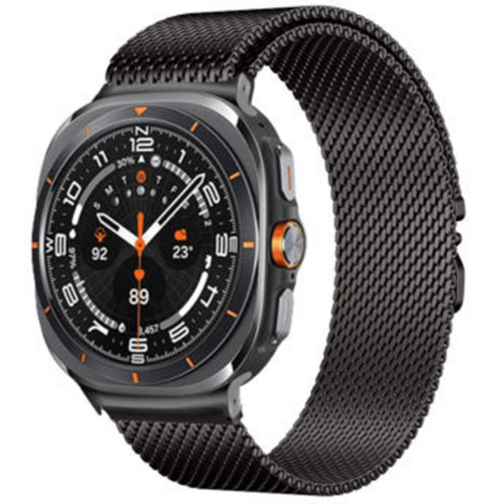 갤럭시워치8 클래식 메탈 밀레니즈루프 스트랩 원터치 버클형 밴드 교체줄 시계줄 40 44mm, 블랙, 1개