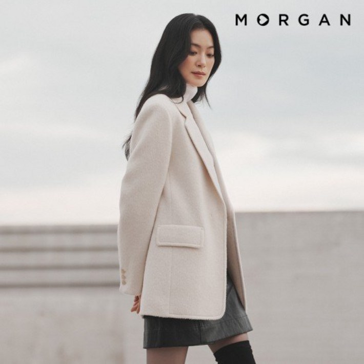 모르간 25FW 울 부클 하프코트 1종