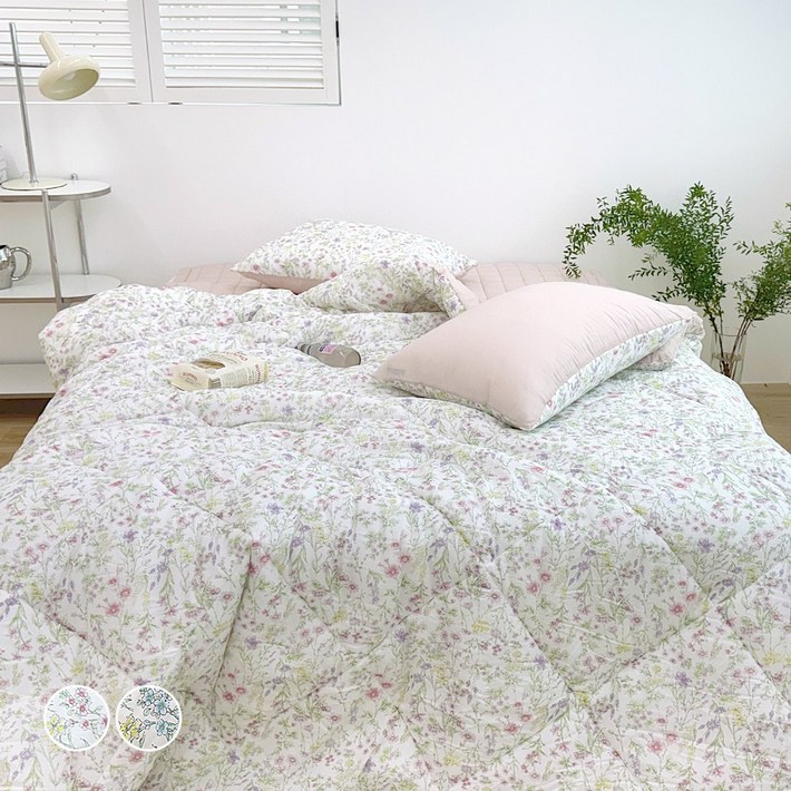 플라워패턴 부드러운 모달 100 옥수수솜 먼지없는 사계절 이불