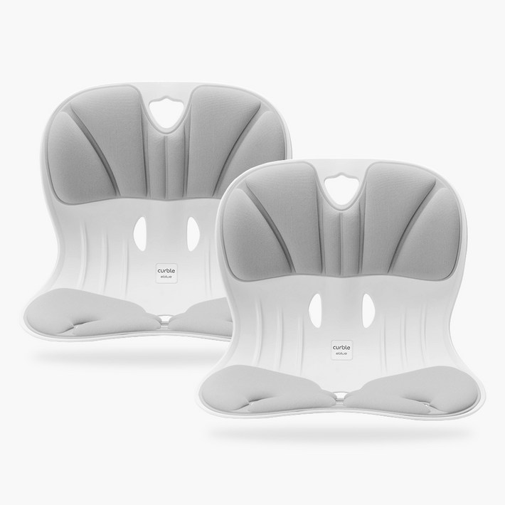 2개 세트 커블체어 와이더  바른자세 좌식 의자 허리 등받이 앉은뱅이 자세교정, 그레이그레이