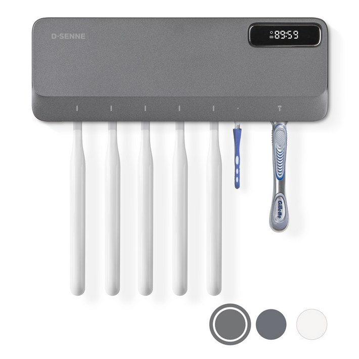 디센느 가정용 UV 칫솔 살균기 무타공 무선 건조기 벽걸이형, 내츄럴티타늄