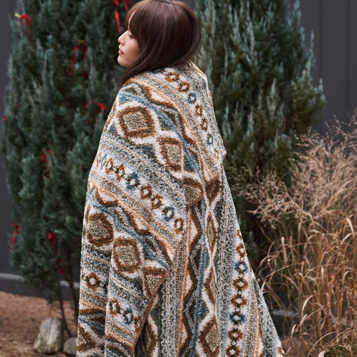 니트 극세사 담요 에스닉 블랭킷 보온 대형 담요 소파 거실 침실 캠핑용