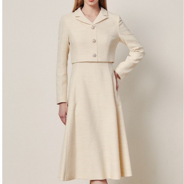 정품 지고트 버튼 포인트 트위드 셋업 원피스 JR9A0OPP53 균일가 딜