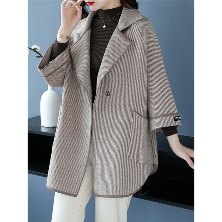 하프코트 여성 데일리 코트 9부소매 잠바 루즈핏 점퍼 빅사이즈