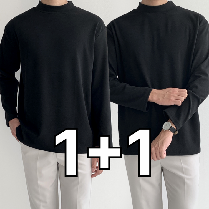 11 핏노블 남자 반목티 니트 반폴라 목폴라 티셔츠