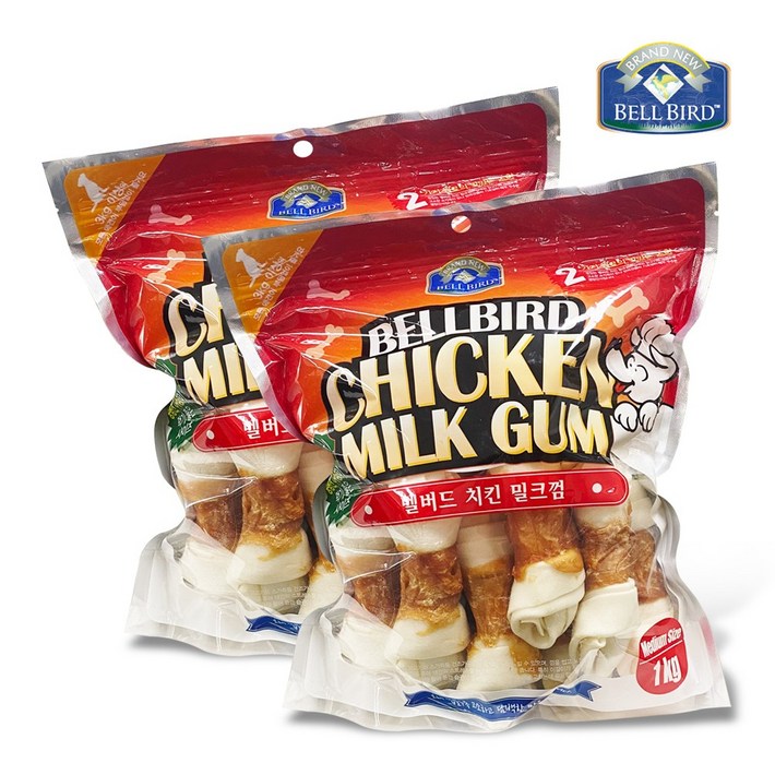 밸버드 치킨밀크껌 큰사이즈1kg X 2봉  코스트코 애견덴탈껌