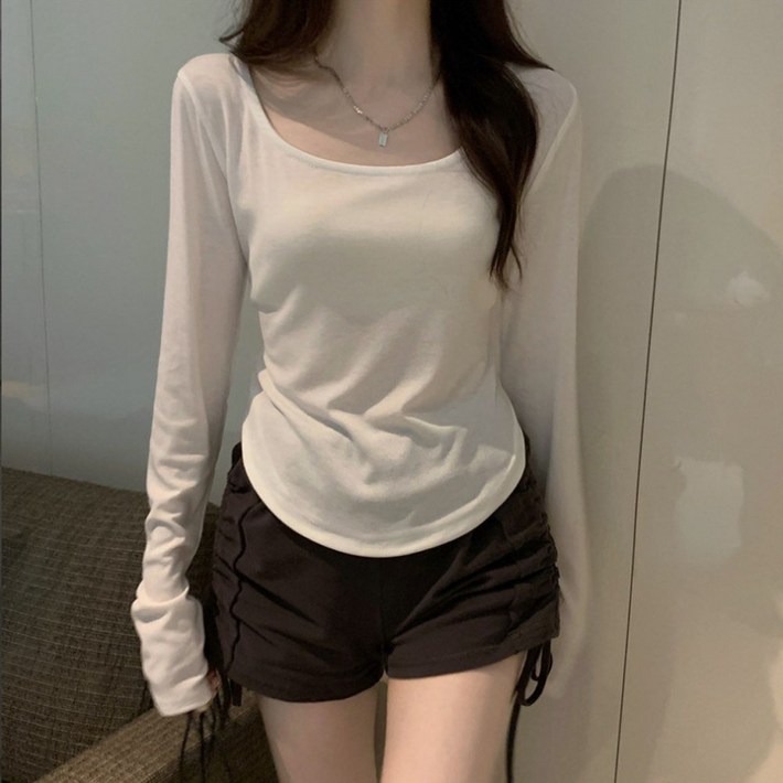 루나글램 U넥 긴팔티 크롭티 루나글램 U넥 긴팔티 크롭티