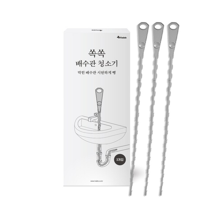 하비비 쏙쏙 배수구 세면대 청소기 뚫어뻥, 단일 색상, 1개 하비비 쏙쏙 배수구 세면대 청소기 뚫어뻥, 단일 색상, 1개