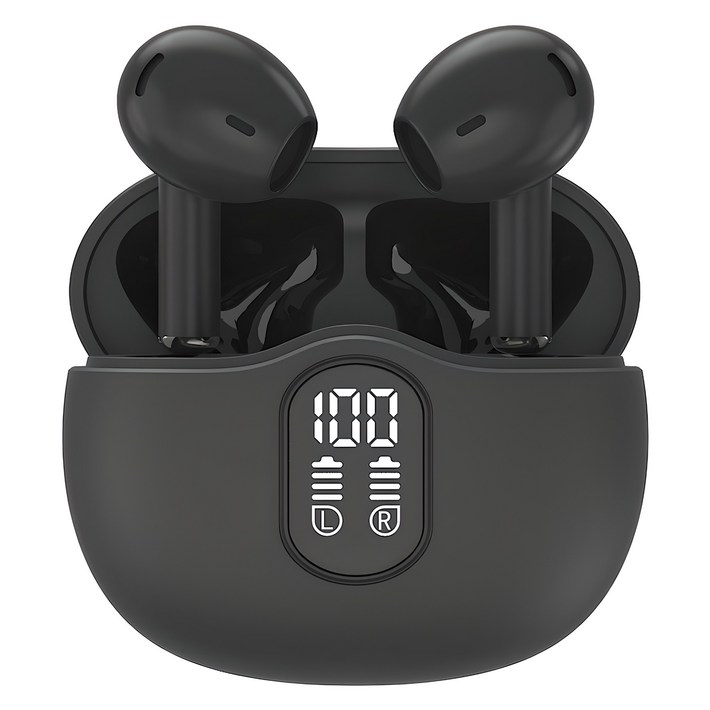 블라우풍트 Ai ENC 노이즈캔슬링 LED 블루투스 5.4 오픈형 이어폰, BLPBE363K, 블랙, 30시간, 액티브노이즈캔슬링ANC, 방수가능, BLPBE363K, 블랙