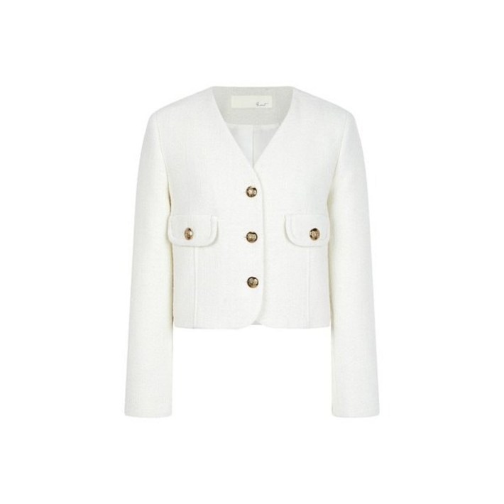 지컷 지컷 페이크 포켓 브이넥 트위드 자켓 725411030206DJ