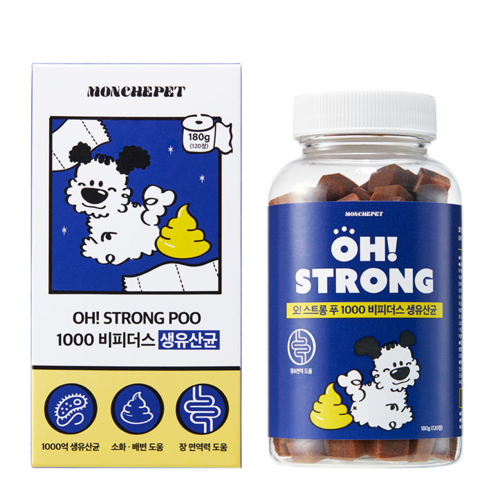 대용량동물병원 입점 몽셰펫 강아지 생유산균 영양제 180g, 1개, 장건강유산균, 120정