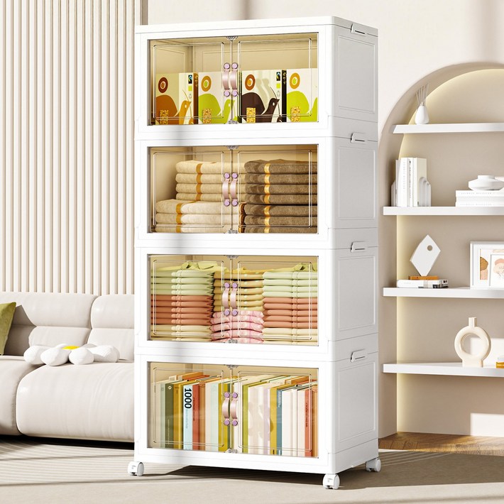 Ruesious 폴딩 대용량 리빙박스수납박스 대형 가정용 거실 장난감 사물함 간식 선반 옷정리함 수납장 대용량 수납 정리함 접이식 보관함 다용도 수납함 플라스틱 수납함 리빙박