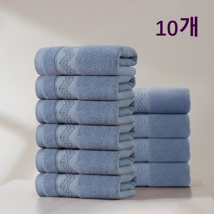 록신 가정용 수건 세면타월 100g 30수 코마사 10종세트 고급수건 빠른 건조 타올 먼지없는수건