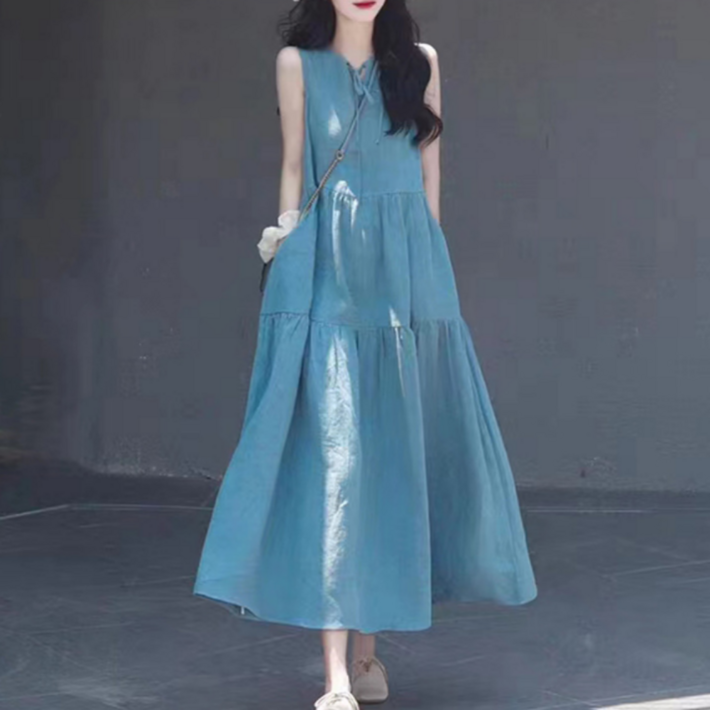 미소모드 러블리 리본 포인트 베이직 캉캉 원피스 m0080