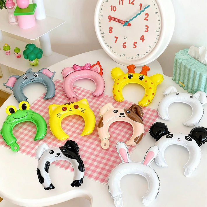 애니멀 풍선 헤어밴드 10종 세트, 동물풍선 세트 모음혼합색상  혼합색상, 동물머리띠 1세트