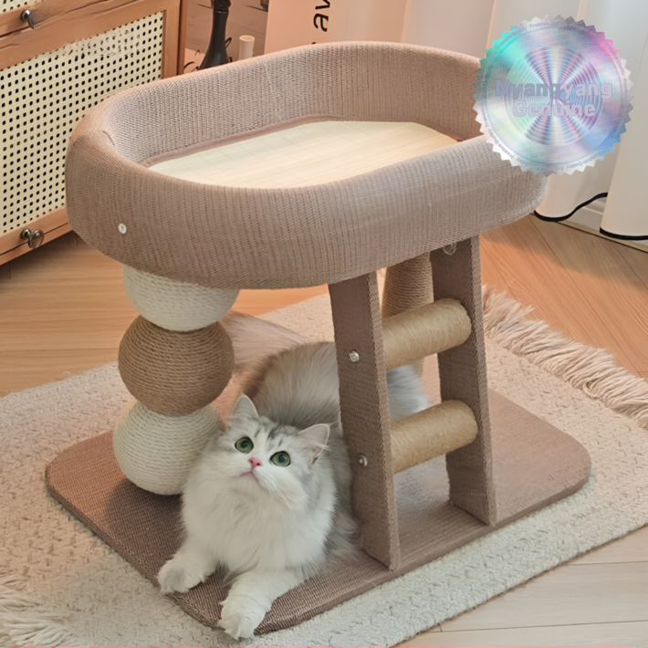 냥냥타워 미니 캣타워 소형 아기고양이 숨숨집, 베이지 크림, 1개