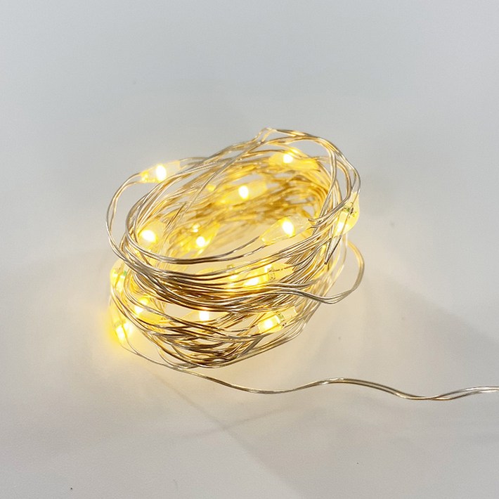 2M LED 와이어 줄조명 크리스마스 무드등 10개 set 건전지포함