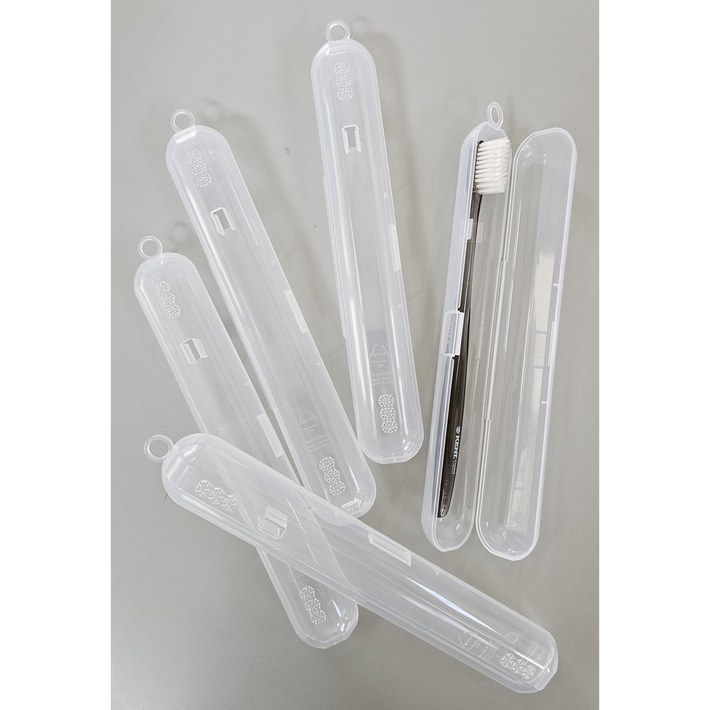 휴대용 칫솔 보관케이스 원통형 원터치 칫솔 보관통 칫솔통 휴대용케이스 여행 출장 외출 학교 사무실 어디서나 간편하고 청결하게 칫솔보관, 5개, 23g