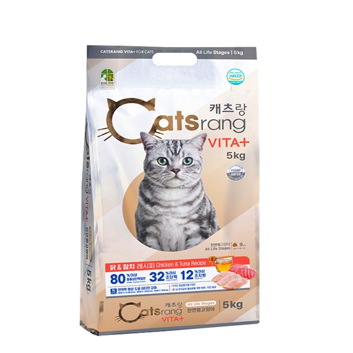 캐츠랑 비타플러스 전연령 고양이사료, 5kg, 1개