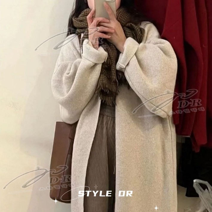 스타일닥터 여성 롱 스웨터 단색 가디건 코트