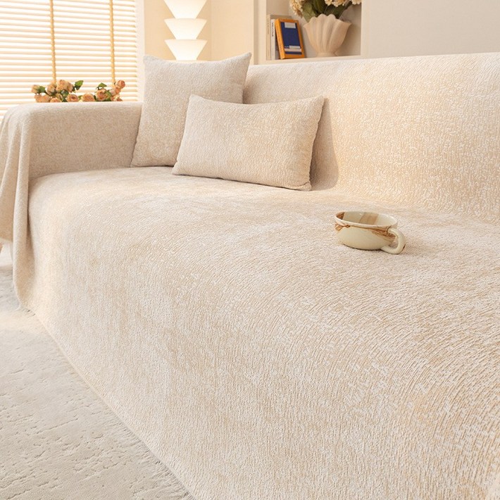 엔레스 고정밀착 버터촉감 감성컬러 34인용 소파커버, 1개, 베이지