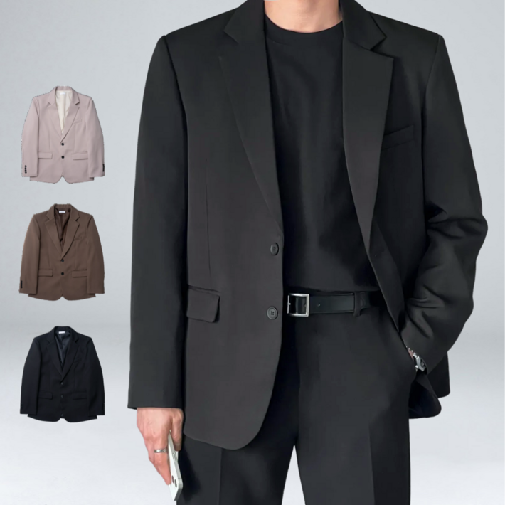 이브 남성용 오버핏 싱글 빅사이즈 블레이저 자켓 3color 60861