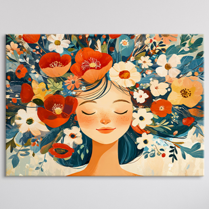 꽃의 여인 8종 인테리어 그림 액자 북유럽 감성 거실 안방 서재 개업 선물 캔버스 추상화 인물 아트월