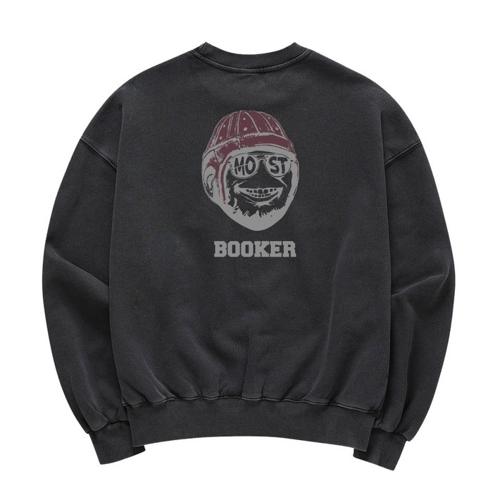 남녀공용 맨투맨 오버핏 피그먼트 BOOKER 남자 남성 긴팔 남녀공용 맨투맨 오버핏 피그먼트 BOOKER 남자 남성 긴팔